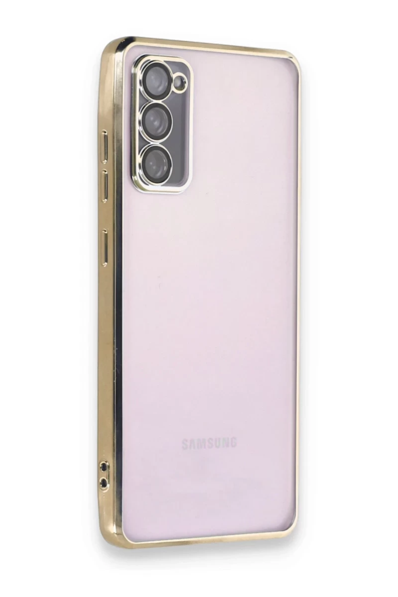 Samsung Galaxy S20 FE Uyumlu Kılıf Lensli Silikon - Gold