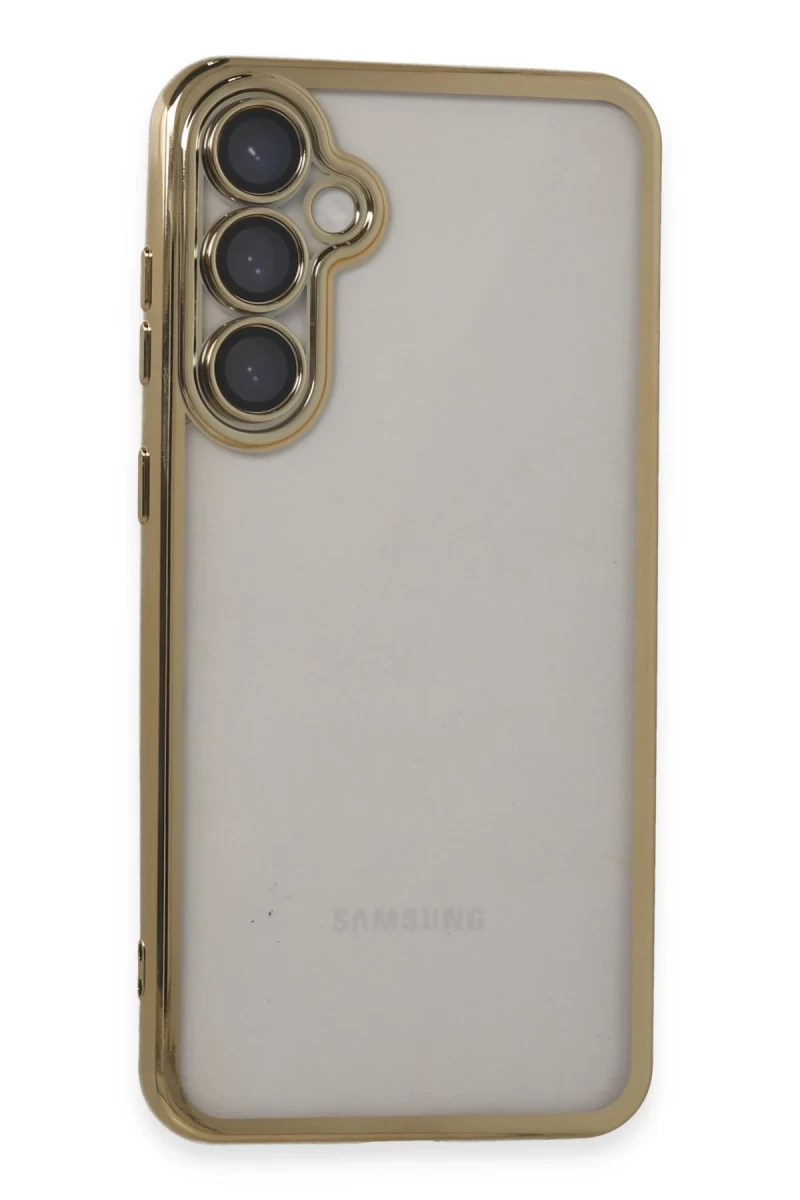Samsung Galaxy S23 FE Uyumlu Kılıf Lensli Silikon - Gold