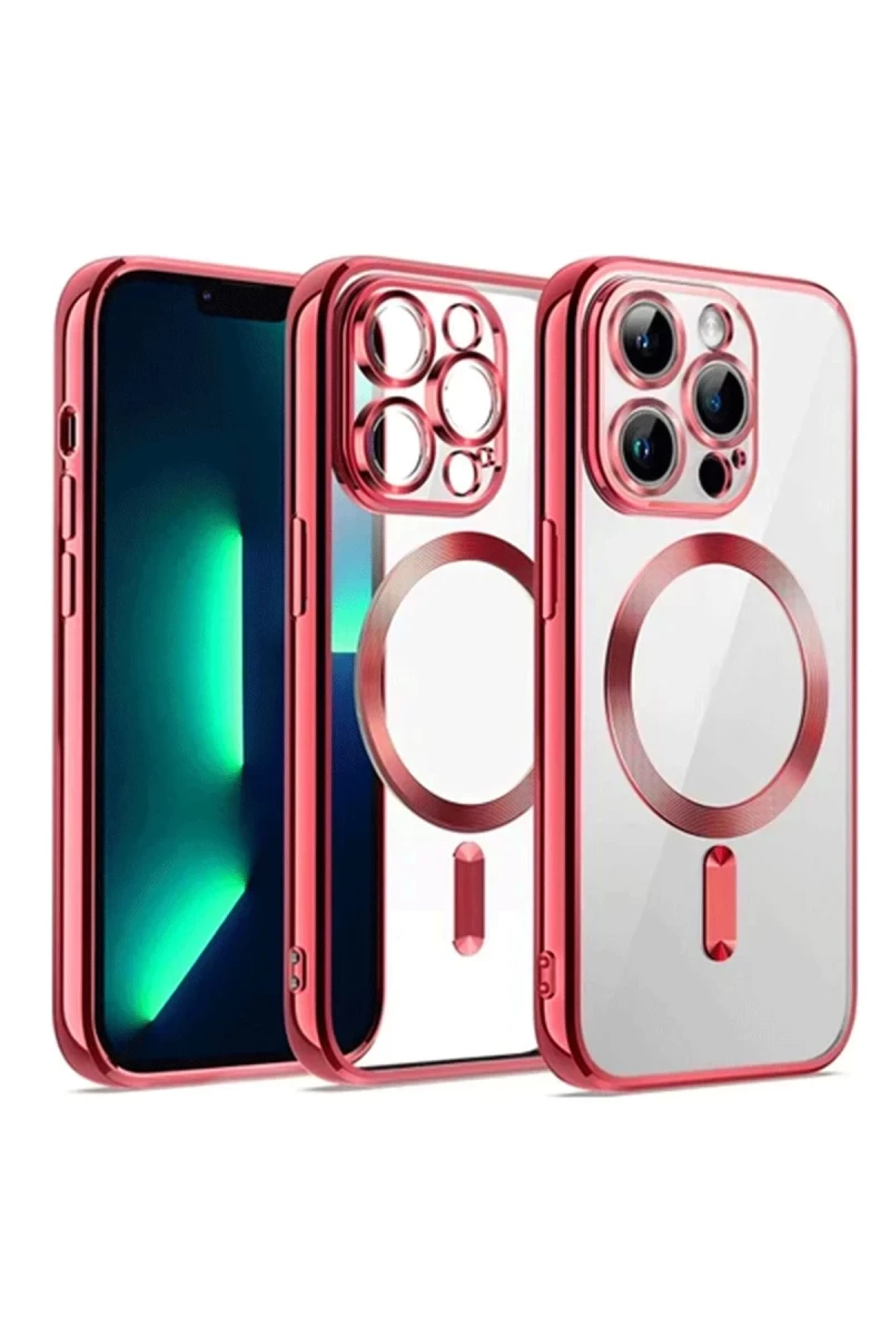 Apple iPhone 13 Pro Max Uyumlu Kılıf Kross Magneticsafe Kapak - Kırmızı
