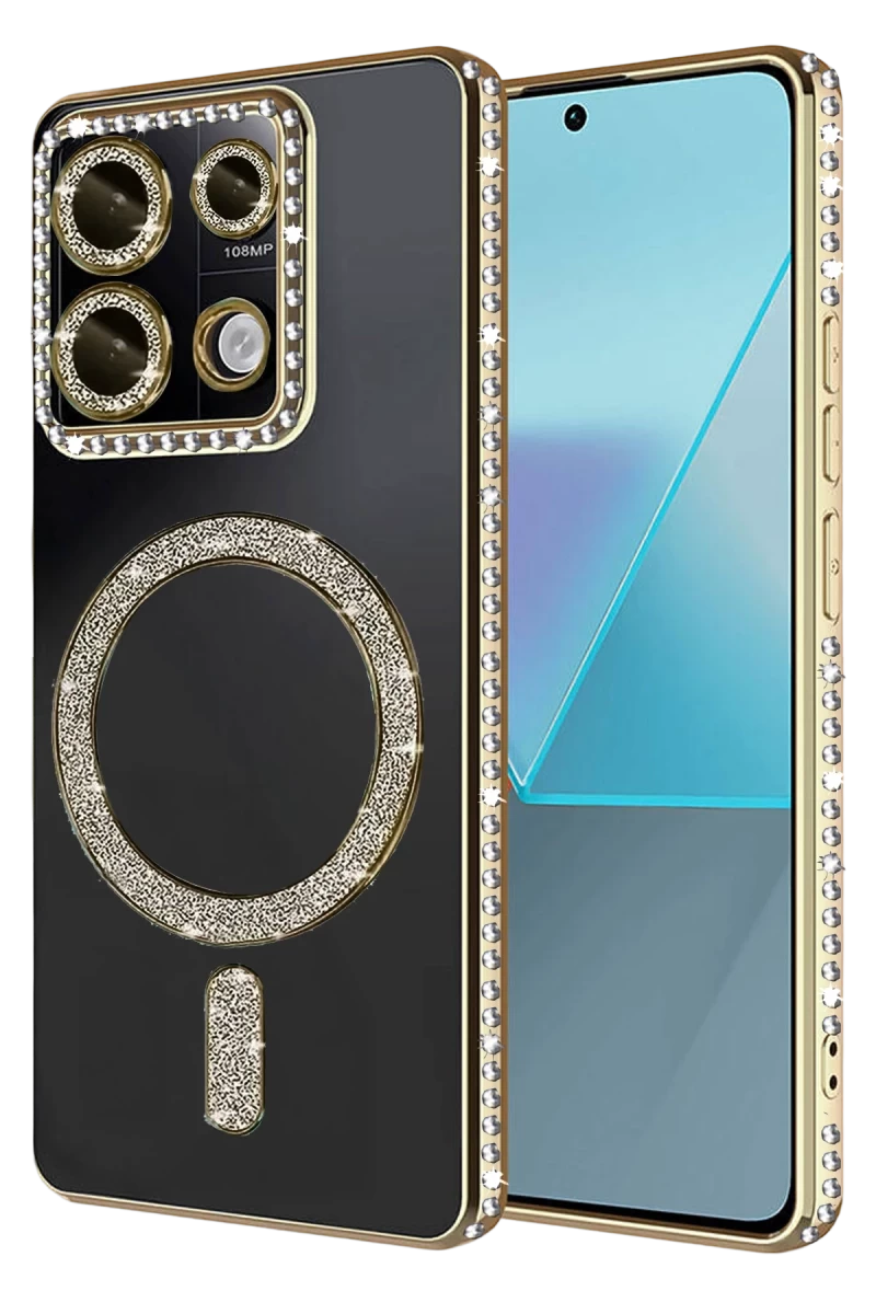 Xiaomi Redmi Note 13 Pro 4G Uyumlu Joke Simli Magneticsafe Kılıf - Gold
