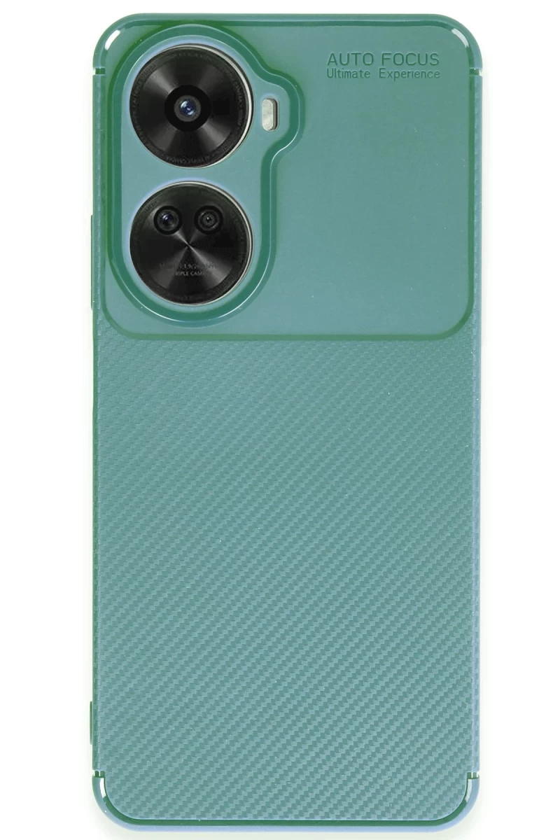 Huawei Nova 12 SE Uyumlu Kılıf Auto Focus Karbon Kapak - Koyu Yeşil