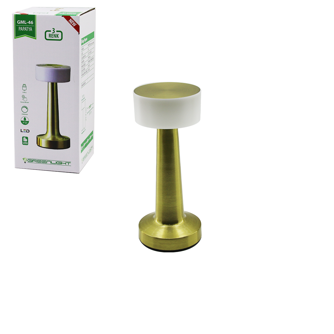 Papatya Dokunmatik USB Şarjlı 3 Fonksiyonlu Masa Lambası