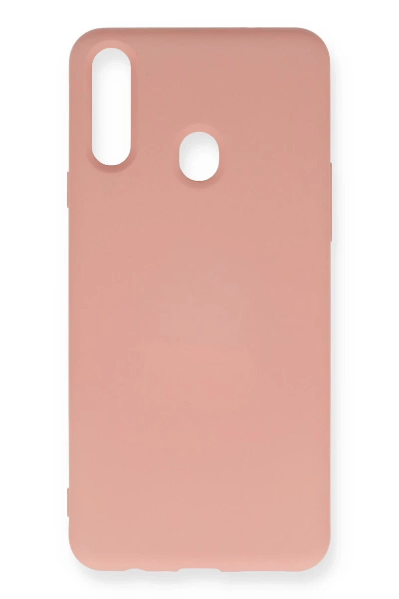 Samsung Galaxy A20S Uyumlu Kılıf Nano içi Kadife Silikon - Pudra