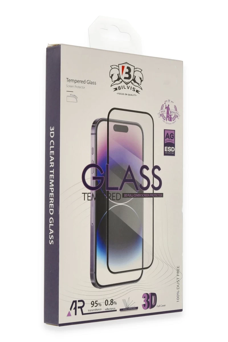 Apple iPhone 15 Pro Uyumlu Bilvis 3D Cam Ekran Koruyucu