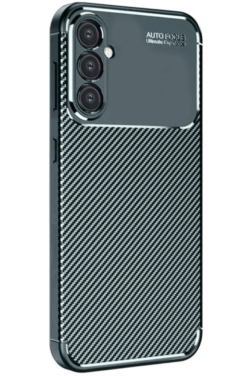 Samsung Galaxy A26 Uyumlu Kılıf Auto Focus Karbon Kapak - Koyu Yeşil