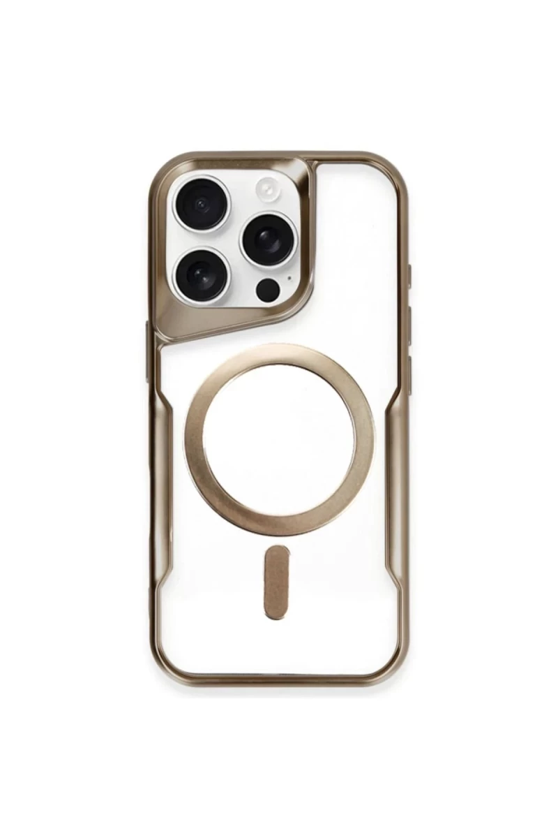 Apple iPhone 14 Pro Max Uyumlu Kılıf Boyi Magsafe Silikon Kapak - Kahverengi