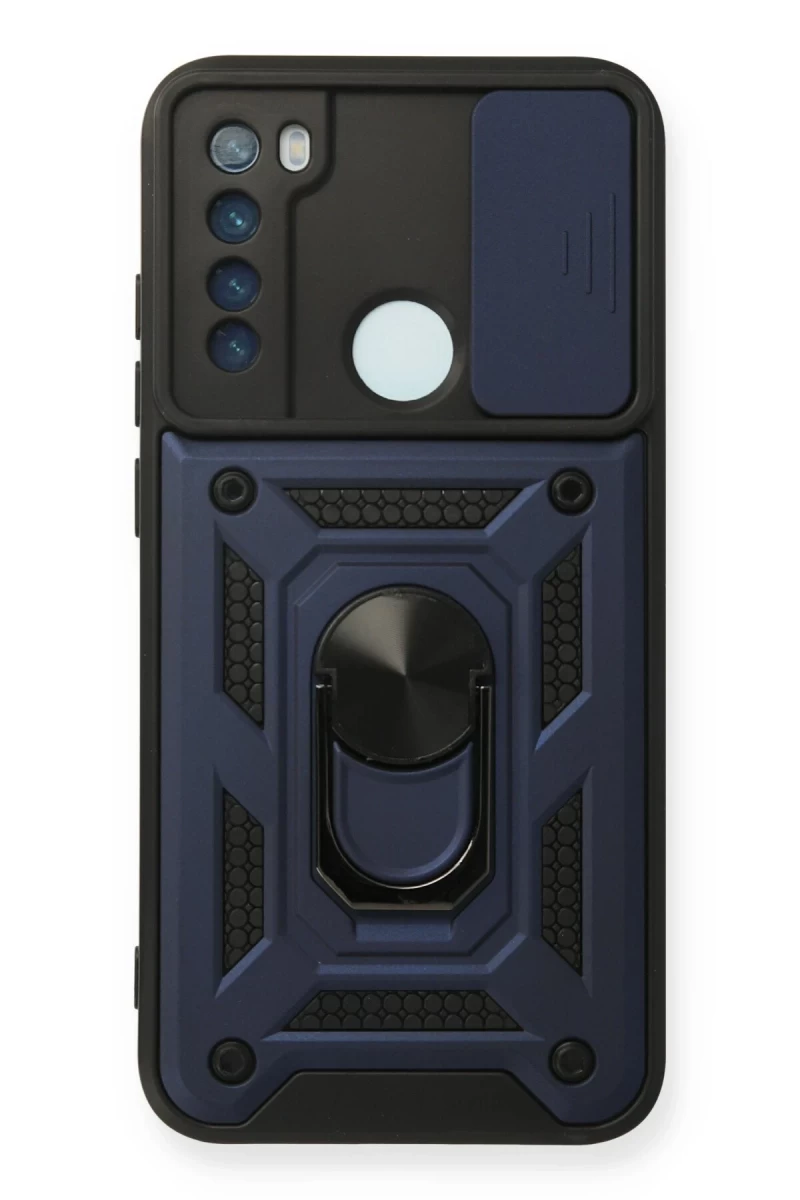 Xiaomi Redmi Note 8 Uyumlu Kılıf Pars Lens Yüzüklü Silikon - Lacivert