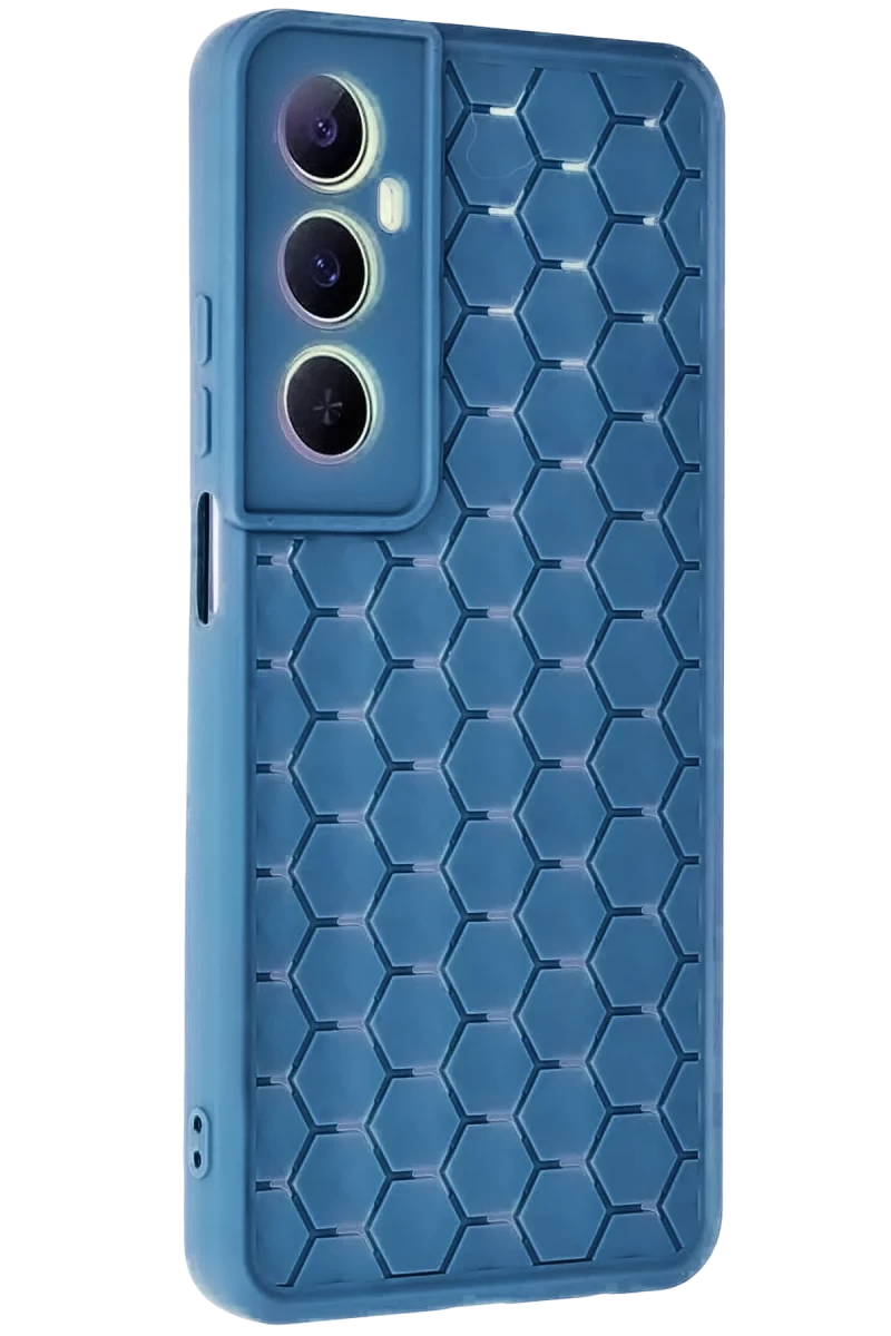 Realme C65 Uyumlu Kılıf Petek Silikon Kapak - Mavi