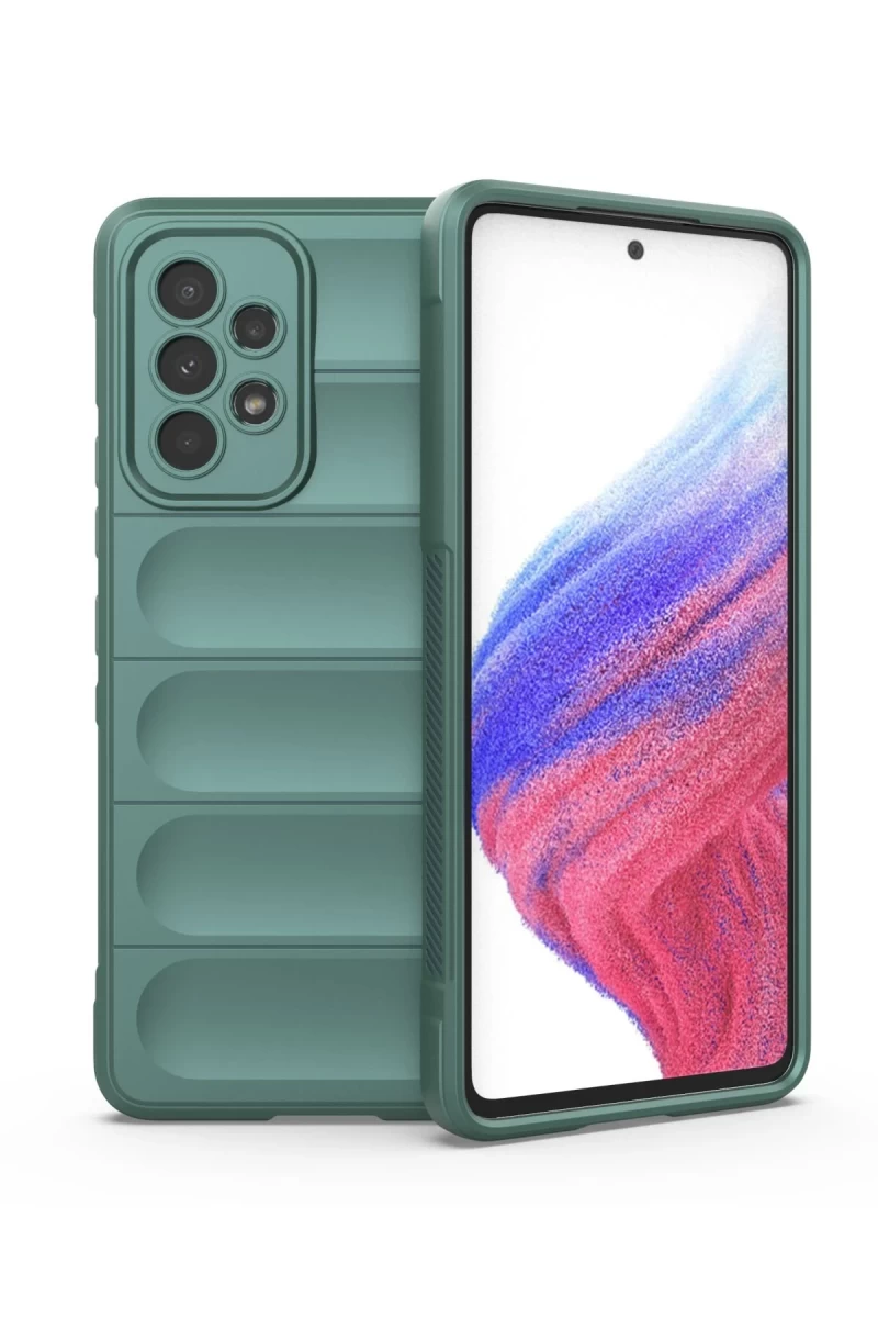 Samsung Galaxy A53 5G Uyumlu Kılıf Optimum Silikon - Koyu Yeşil