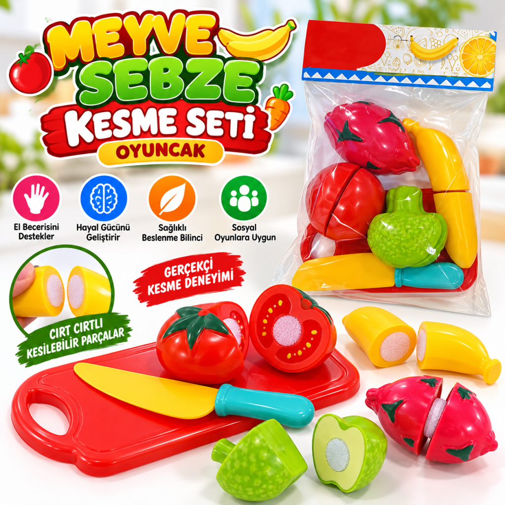 ENF-39236 MEYVE SEBZE KESME SETİ OYUNCAK