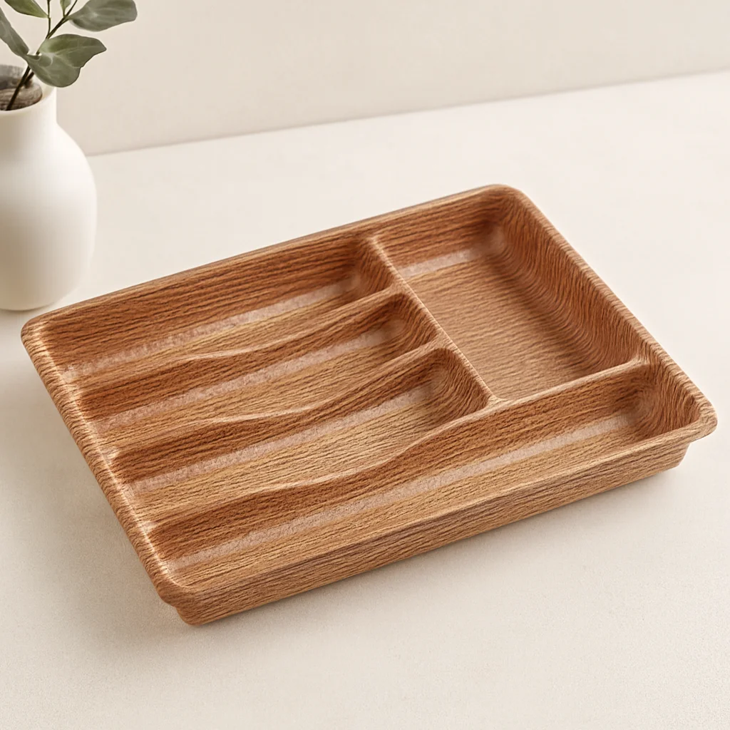 Ahşap Çekmece İçi Kaşıklık 36x29 cm - 5 Bölmeli