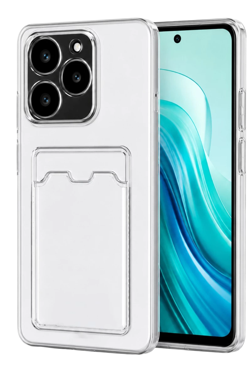 Realme C61 Uyumlu Kılıf Kart Şeffaf Silikon - Şeffaf