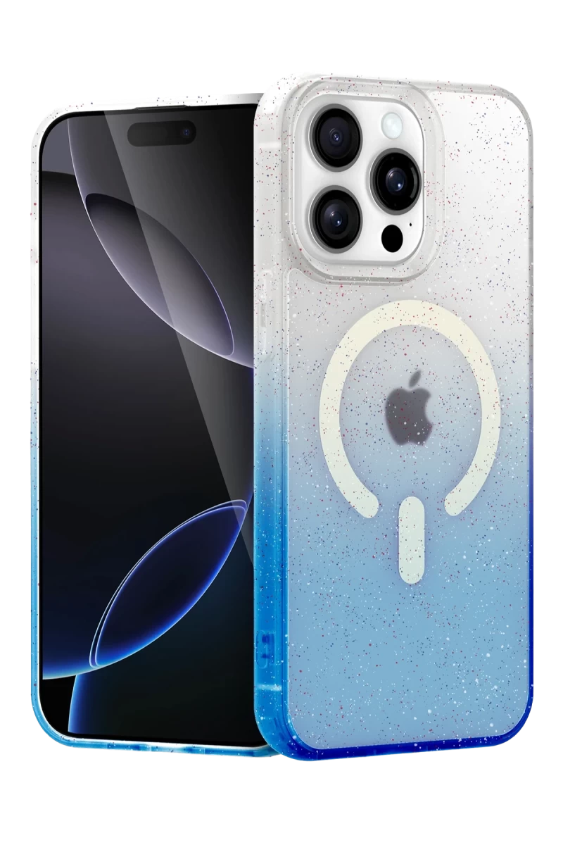 Apple iPhone 14 Pro Max Uyumlu Pummel Shiny Magsafe Kapak - Mavi