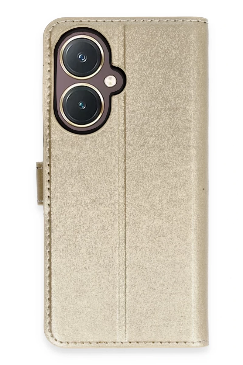 Vivo Y27 Uyumlu Kılıf Trend S Plus Kapaklı Kılıf - Gold