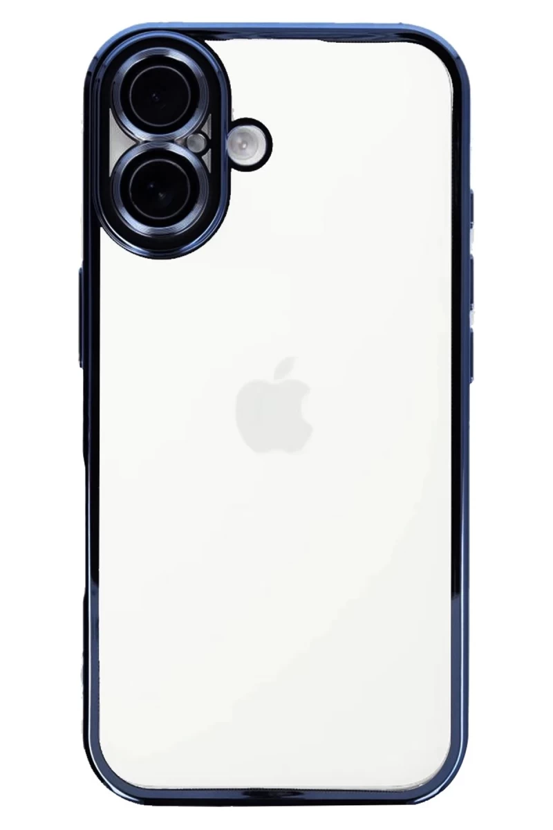 Apple iPhone 16 Uyumlu Kılıf Lensli Silikon - Açık Mavi