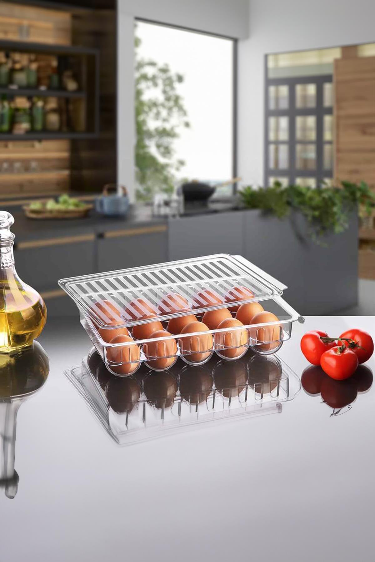 15 Li Buzdolabı Kapaklı Yumurtalık &amp; Buzdolabı Organizeri