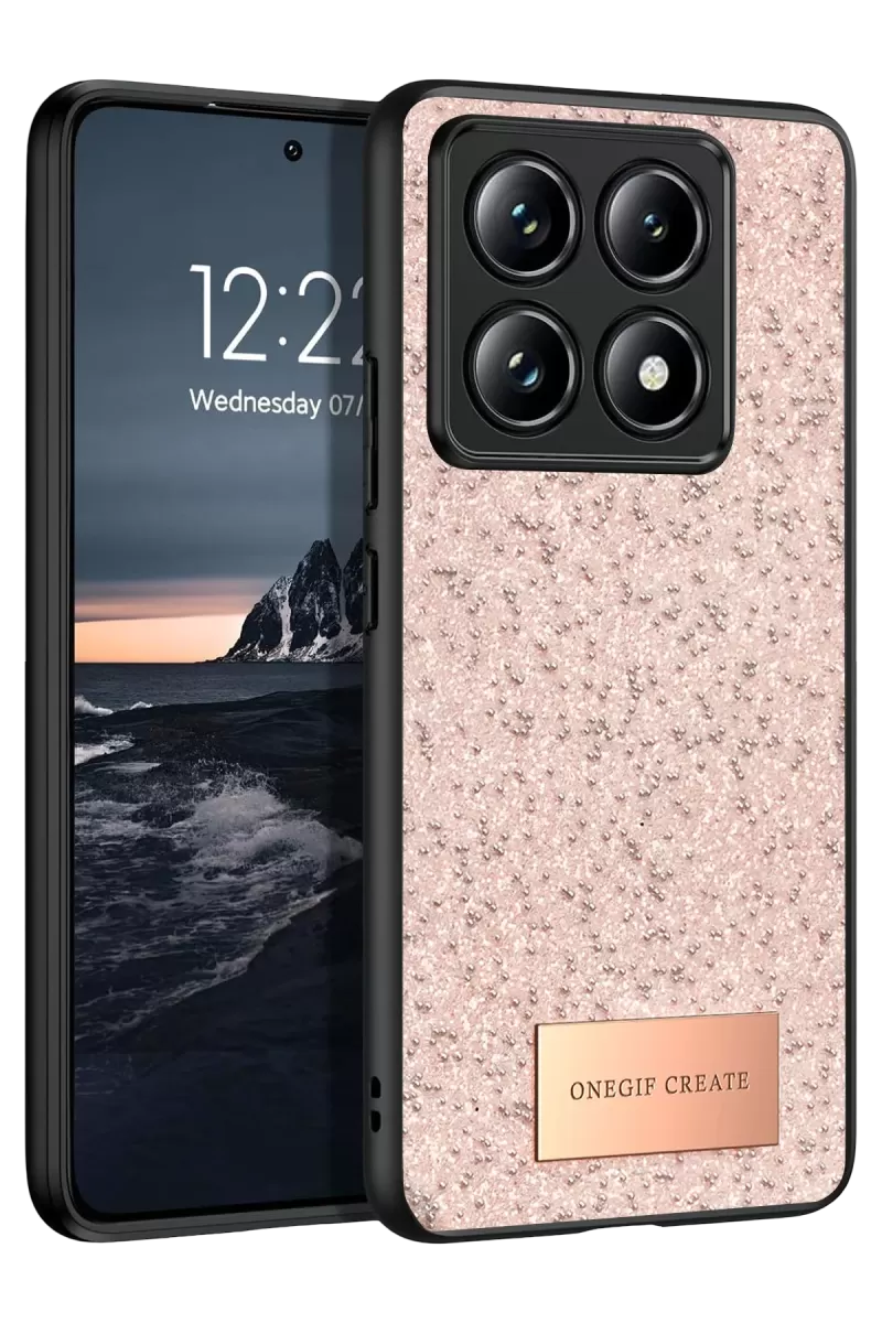 Onegif Xiaomi Mi 14T Pro Uyumlu Bright Simli Kapak - Pembe