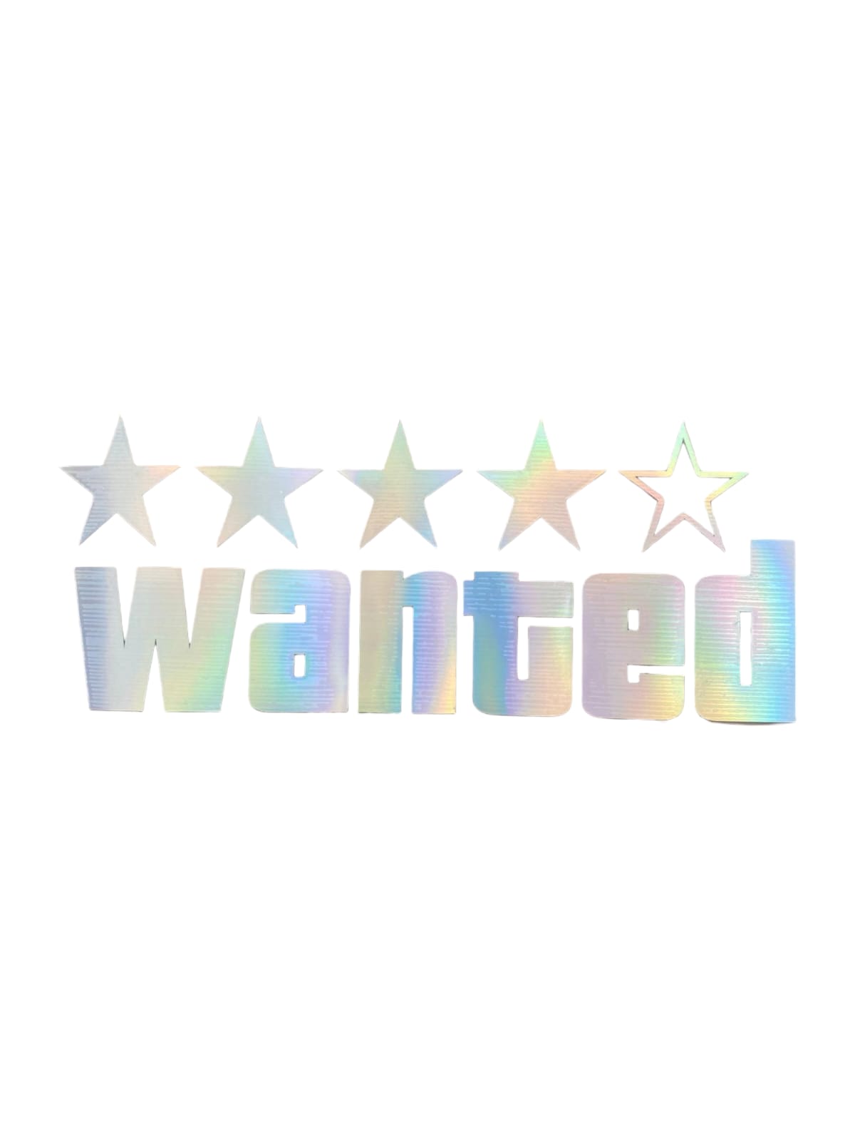 Wanted Yazılı Hologram Efektli Cam Stickeri 20x9cm