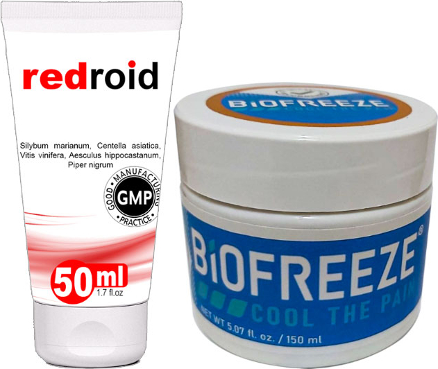 Redroid Hemeroid Baağsur Için 50 ml Kremi + Biofreeze Paincream 150 ml Sırt Bel Diz Dirsek Iskelet Kas Agrilarina Teskin Edici Krem