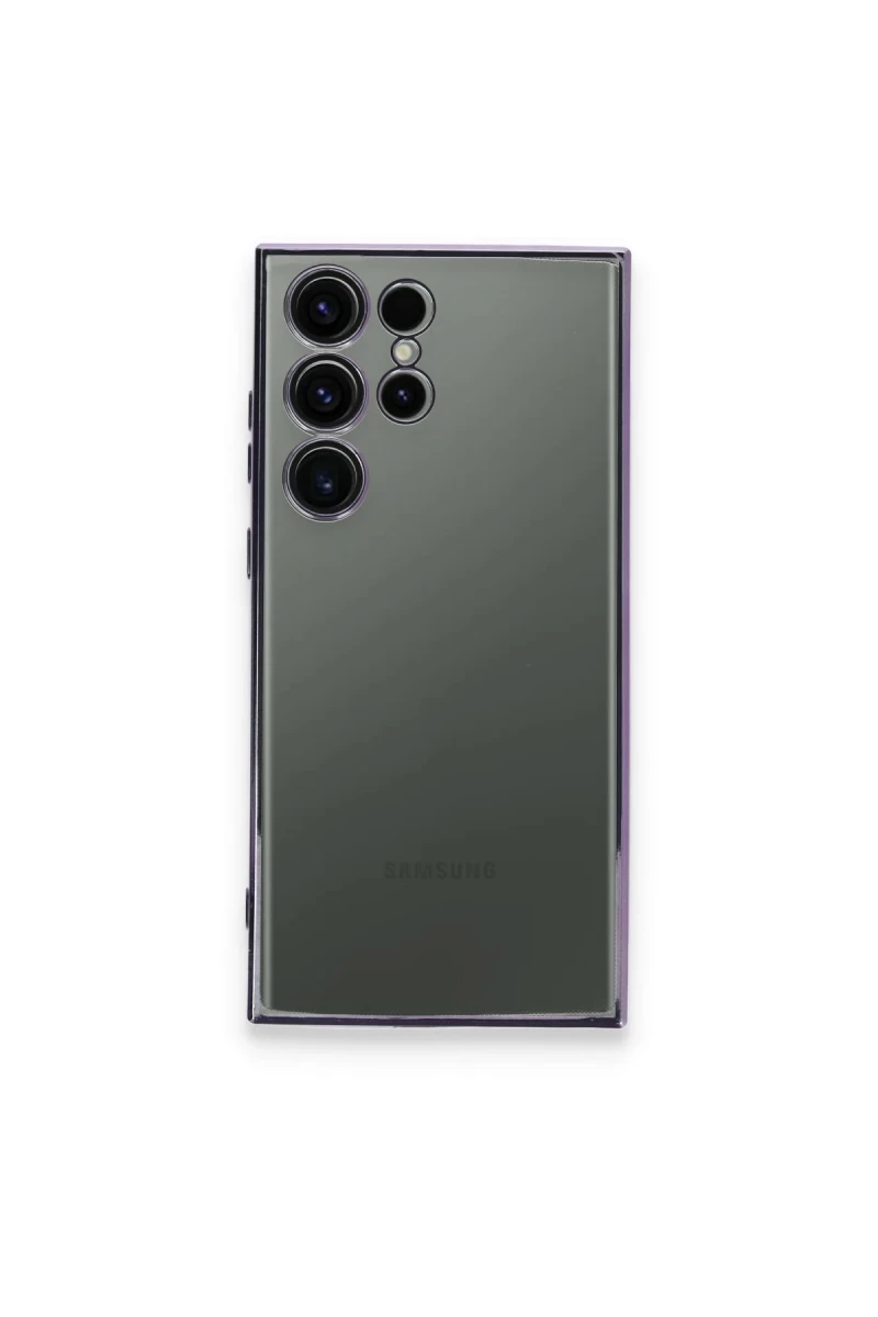 Samsung Galaxy S23 Ultra Uyumlu Kılıf Lensli Silikon - Mor