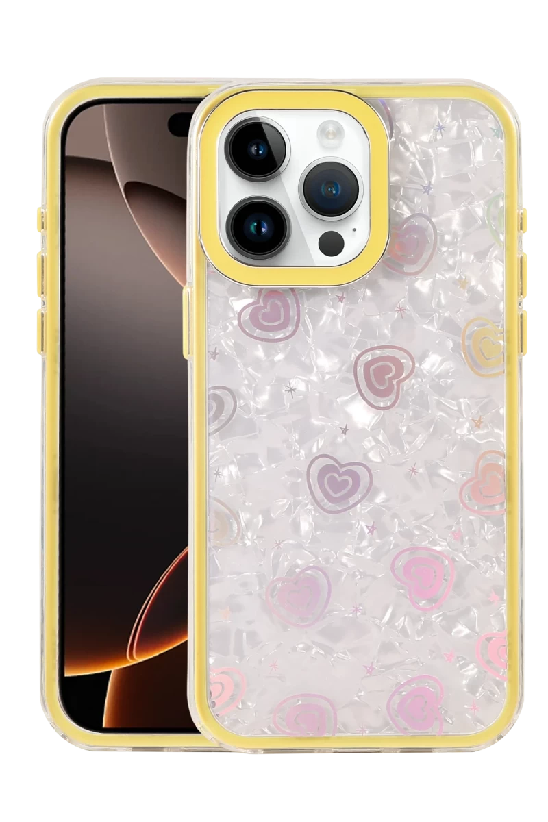 Apple iPhone 16 Pro Uyumlu Lumi Desenli Kapak - Sarı