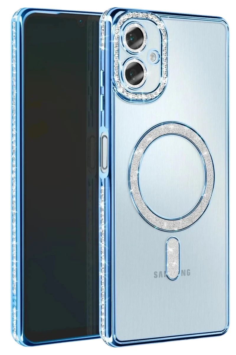 Samsung Galaxy A07 4G Uyumlu Joke Simli Magneticsafe Kılıf - Mavi