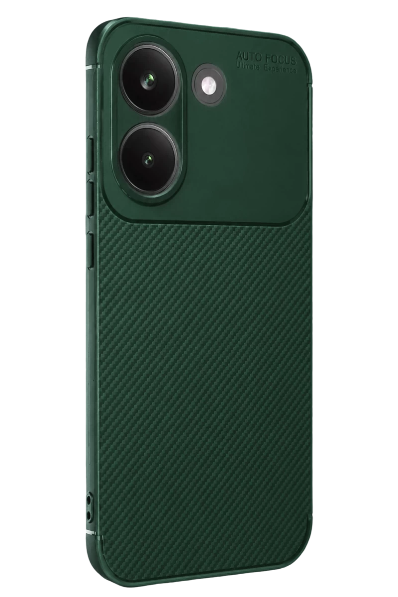 Xiaomi Poco X8 Pro Uyumlu Auto Focus Karbon Kapak - Koyu Yeşil