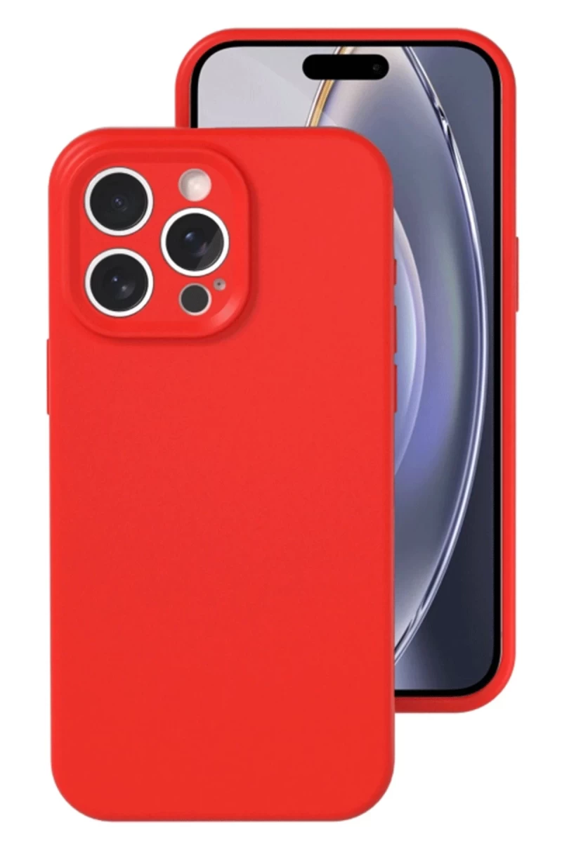 Apple iPhone 16 Pro Uyumlu Kılıf Nano içi Kadife Silikon - Kırmızı