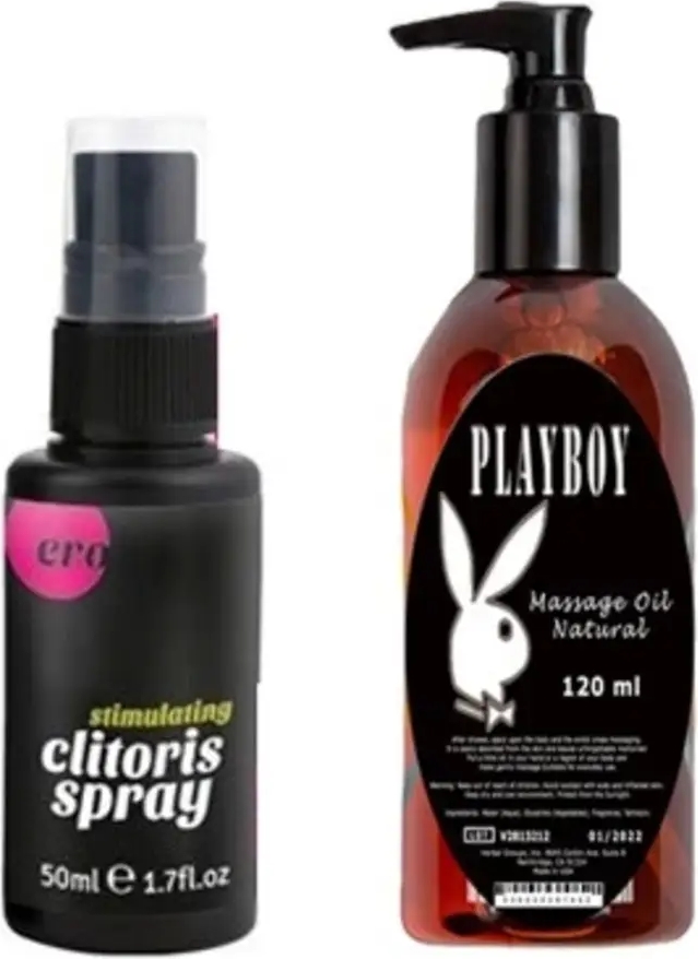 Süper Ero Clitoris Muzice Kadınlara Özel Sprey 50 Ml+Playboy Muzice Masaj Yağı 120 ml