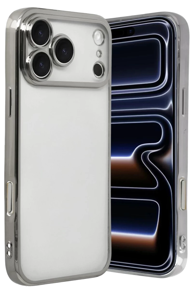 Apple iPhone 17 Pro Uyumlu Lensli Silikon - Gümüş