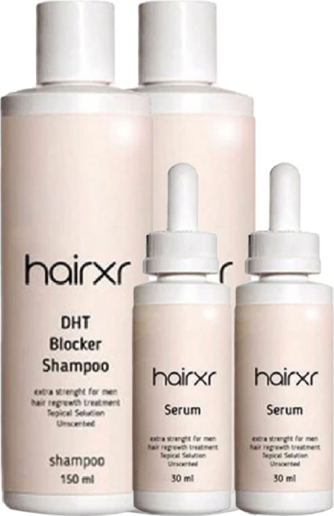 Hairxr Dht Blocker 4X150 ml Şampuan ve 4X30 ml Serum Sağlam Güçlü Parlak Yeni Saçlar