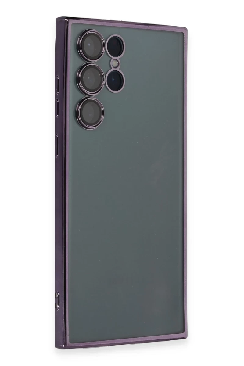 Samsung Galaxy S22 Ultra Uyumlu Kılıf Lensli Silikon - Mor