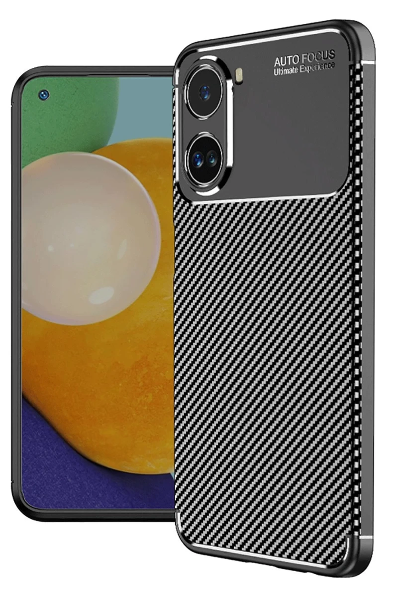 Xiaomi Poco X7 Pro Uyumlu Kılıf Auto Focus Karbon Kapak - Siyah