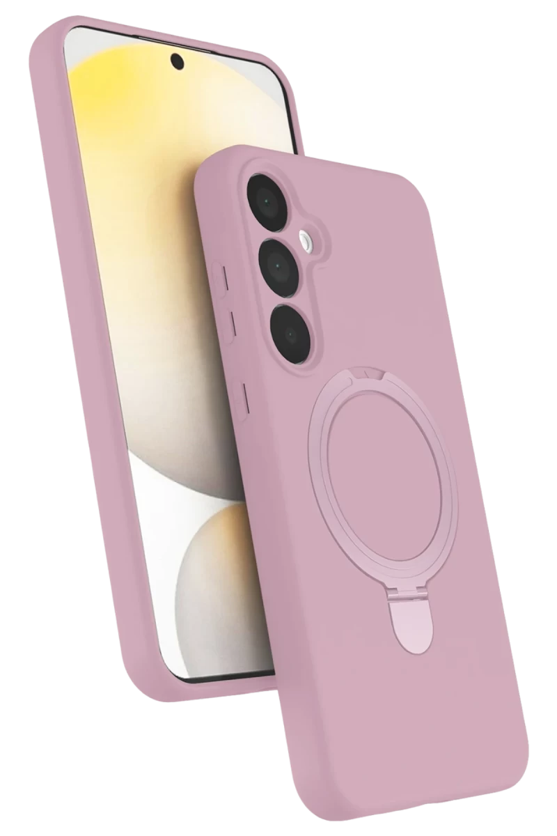Samsung Galaxy A55 5G Uyumlu Regal Magsafe Standlı Kapak - Açık Pembe