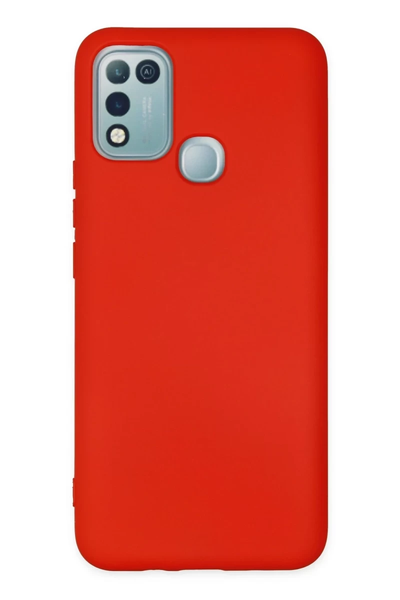 İnfinix Hot 10 Play Uyumlu Kılıf Nano içi Kadife Silikon - Kırmızı