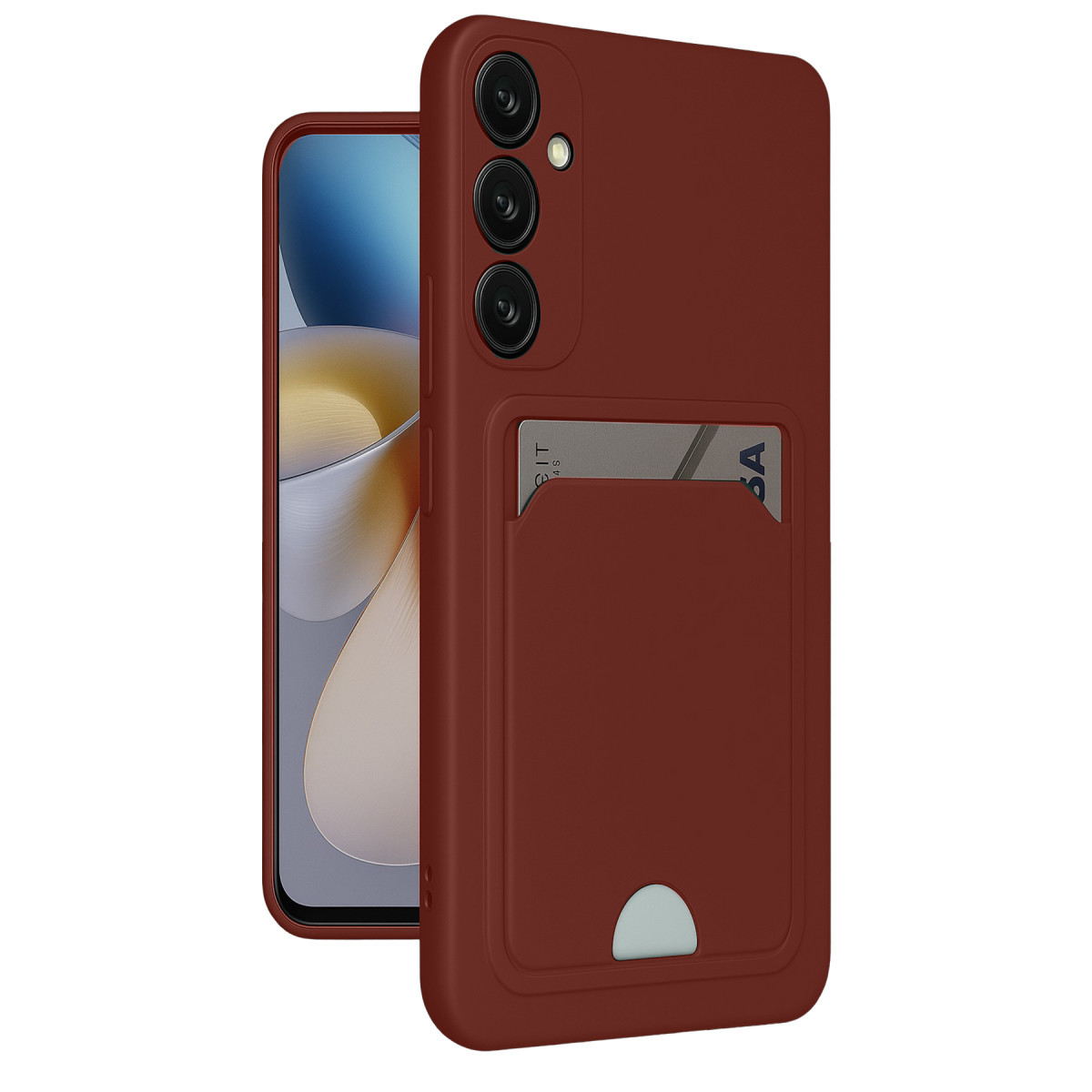 Galaxy A26 Kılıf Kelvin Kartvizitli Silikon - Bordo