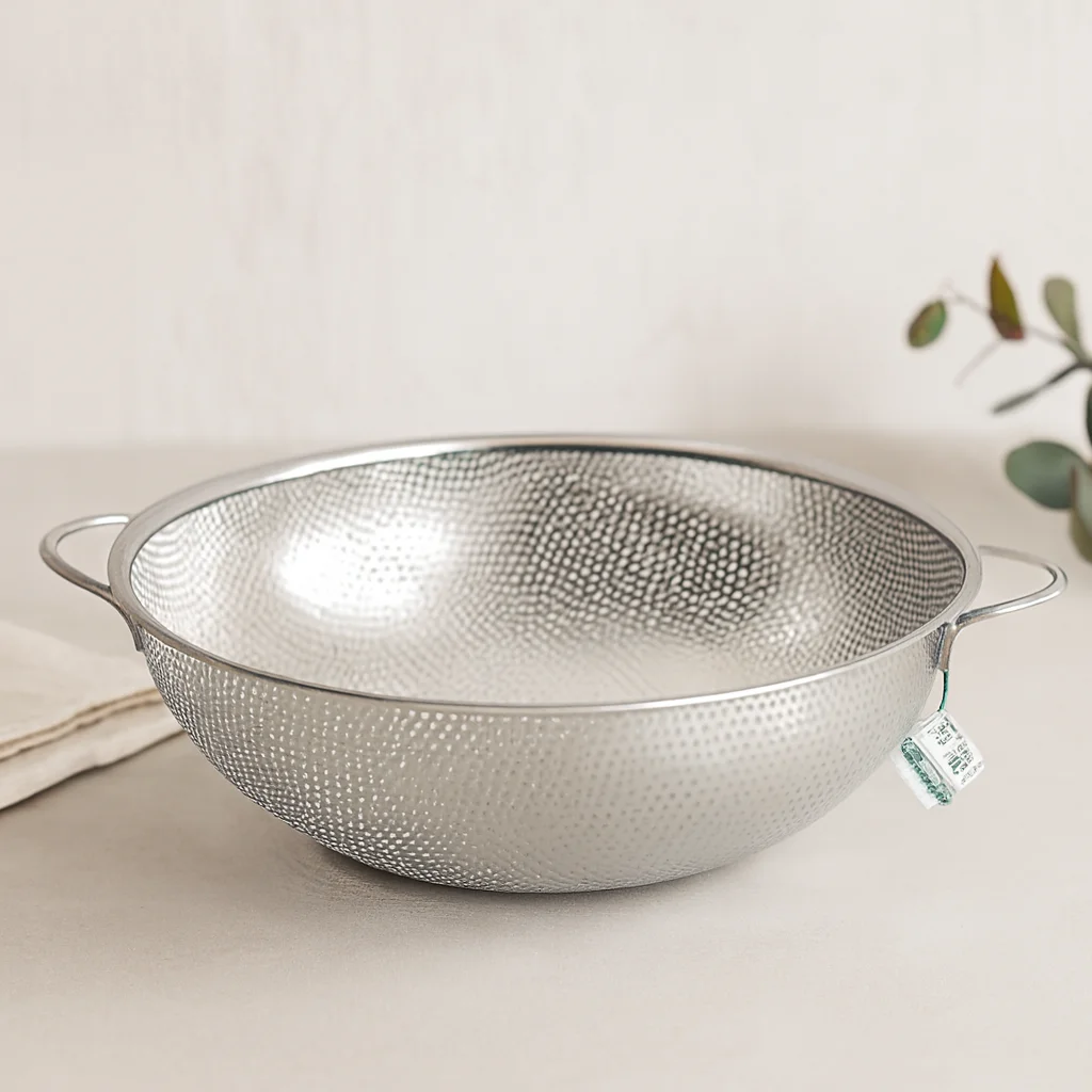 Çelik Süzgeç 31 cm Metal Kulplu İnce Tel Ayaklı