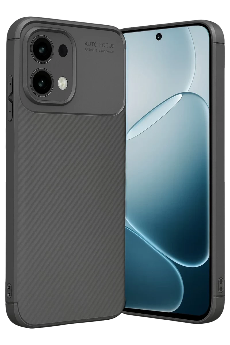 Oppo A6 Pro 4G Uyumlu Auto Focus Karbon Kapak - Gri