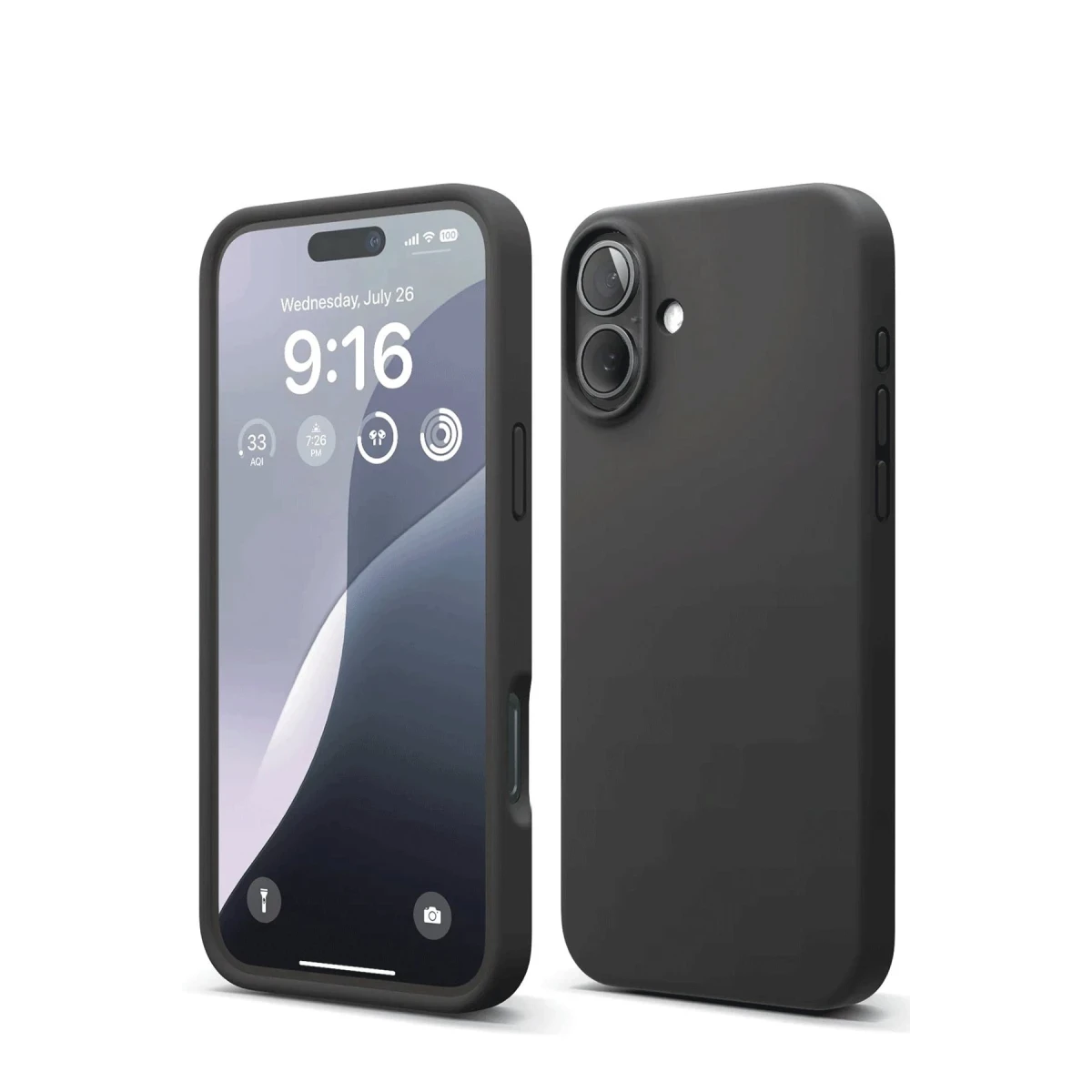 Apple iPhone 16 Uyumlu Kılıf Nano içi Kadife Silikon - Siyah