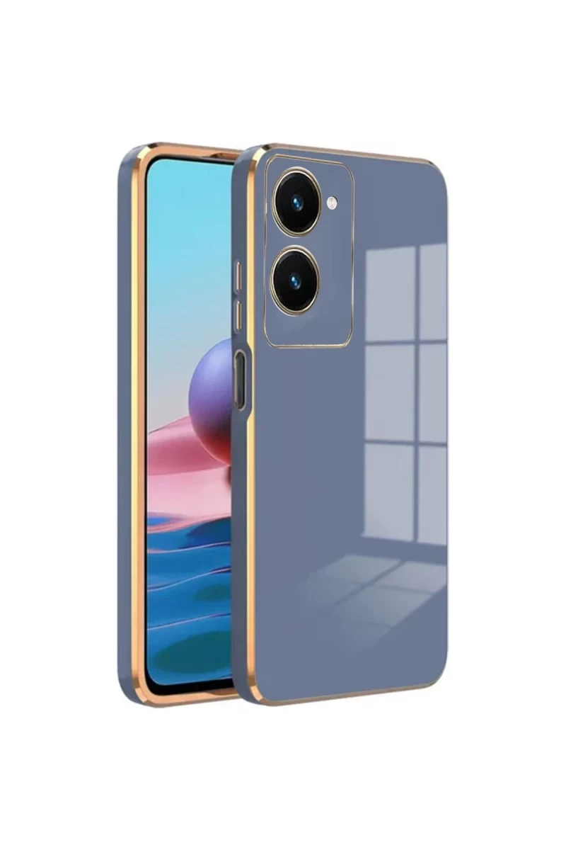 Vivo Y18 Uyumlu Kılıf Volet Silikon - Mavi