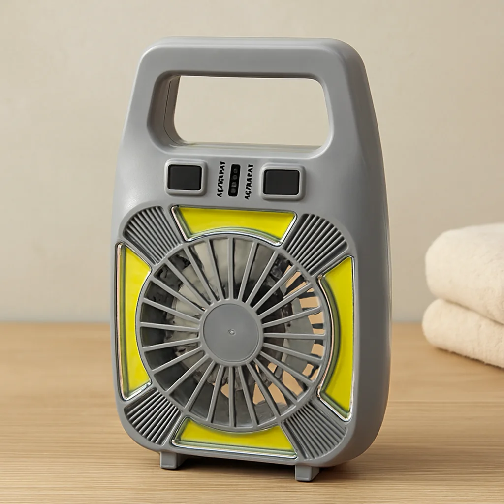 USB Şarjlı 2in1 Mini Fan ve Fener 10W ? 2 Kademe, Su Geçirmez, Taşınabilir