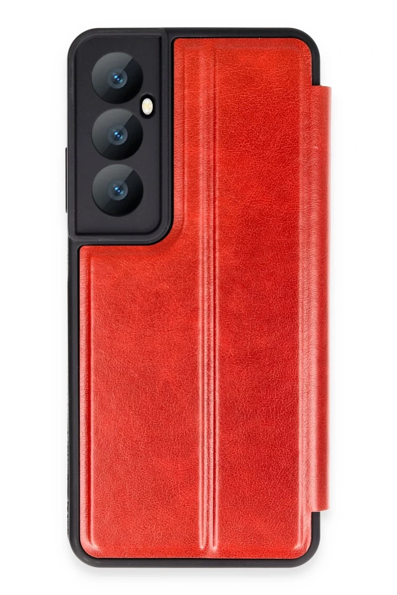 Realme C65 Uyumlu Kılıf Flip Cover - Kırmızı