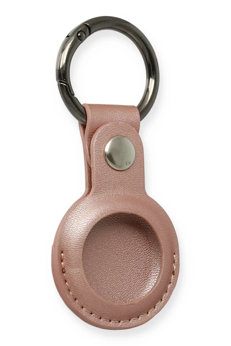 Airtag Anahtarlık Deri Kılıf - Rose Gold
