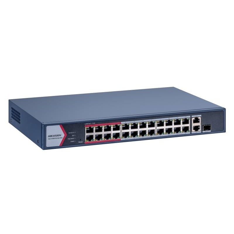 HIKVISION DS-3E1326P-EI/M 24 PORT 10/100+2X1GB RJ45/SFP UPLINK COMBO 230W 300 METRE POE YÖNETİLEBİLİR RACKMOUNT SWITCH