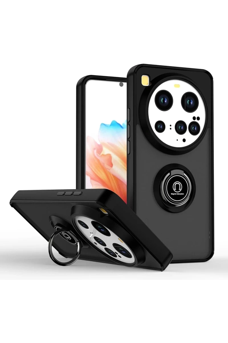 Xiaomi Mi 15 Ultra Uyumlu Kılıf Montreal Yüzüklü Silikon Kapak - Siyah