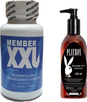 Member Hintohu Member Xxl Erkeklere Özel 60lı + Playboy 120 ml Masaj Yağı