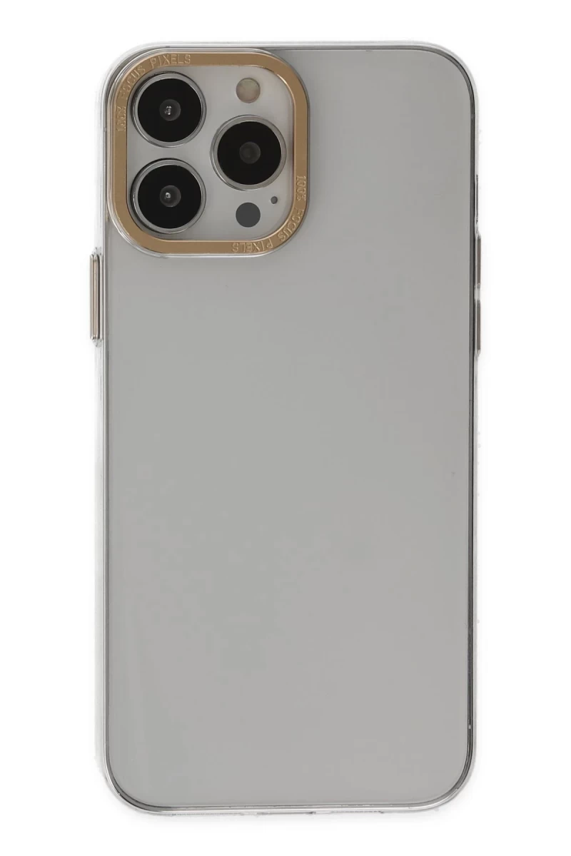 Apple iPhone 13 Pro Uyumlu Kılıf Anka PC Sert Metal Kapak - Şeffaf