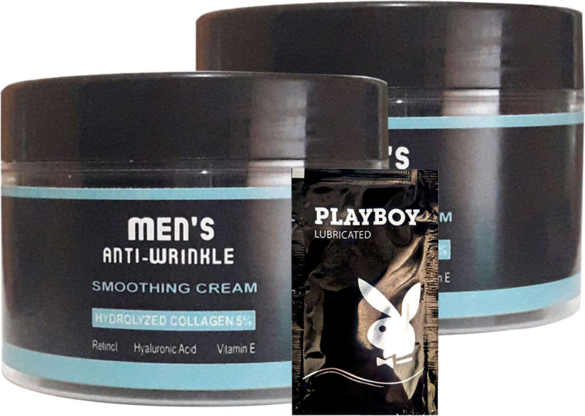 Mens Anti-Wrinkle  2 Adet 100 ml  Smoothing Cream Erkek Yüz Ve Cilt Gençlik Bakım Kremi + 1 Hediye Jel Asımx:0300