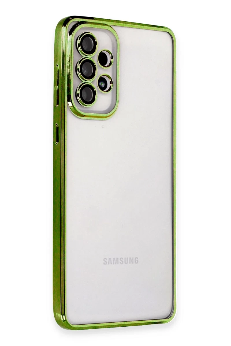 Samsung Galaxy A73 5G Uyumlu Kılıf Lensli Silikon - Yeşil