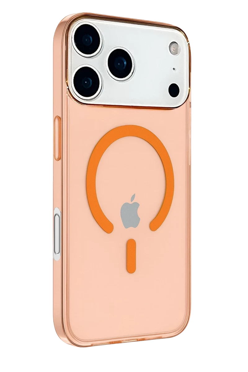 Apple iPhone 17 Pro Uyumlu Kılıf Pc Real Magsafe Kapak - Turuncu